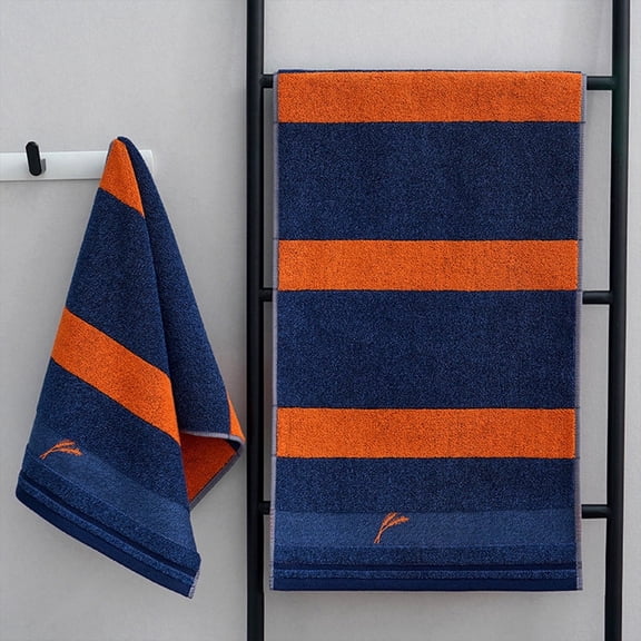 Bath Towel | Thick Soft Absorbent Spa Quality | 29.1x13.3 in | Durable Double-Needle Edge | Quick Dry | Blue, Gray, Orange | 1pc | Luxurious Home Bathroom Essentials
