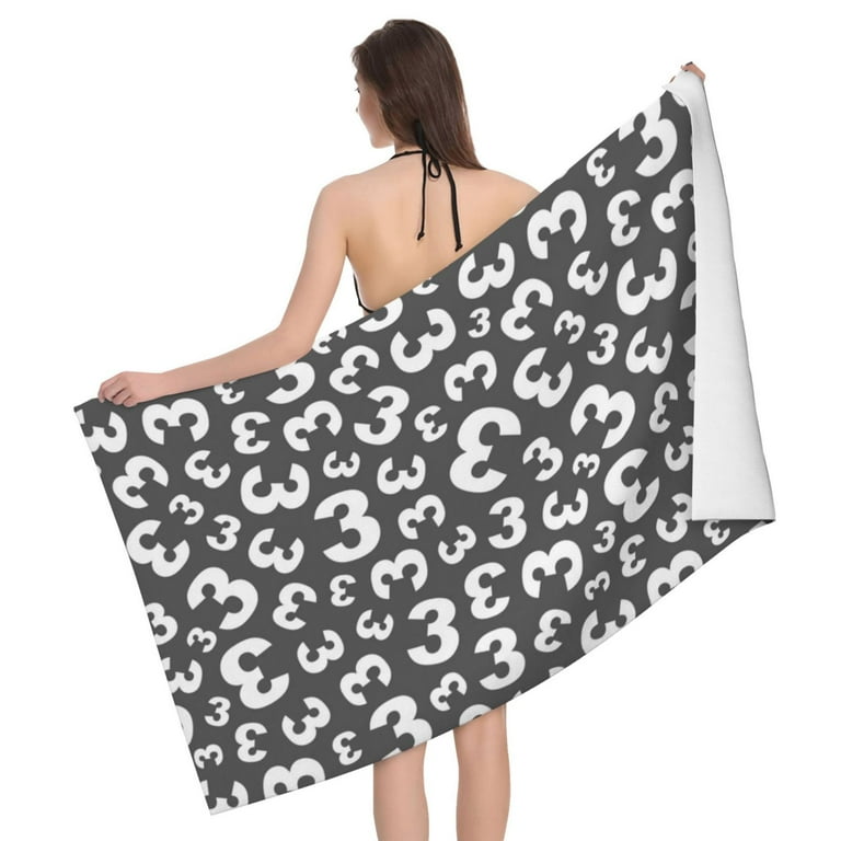 Bath Towel Towels for Bathroom Math number 3 Print Large Bath Towels Beach Towels Hand Towels for Bathroom Lightweight and Quick Drying Towels for Sport Yoga Fitness 32 x 52 Walmart