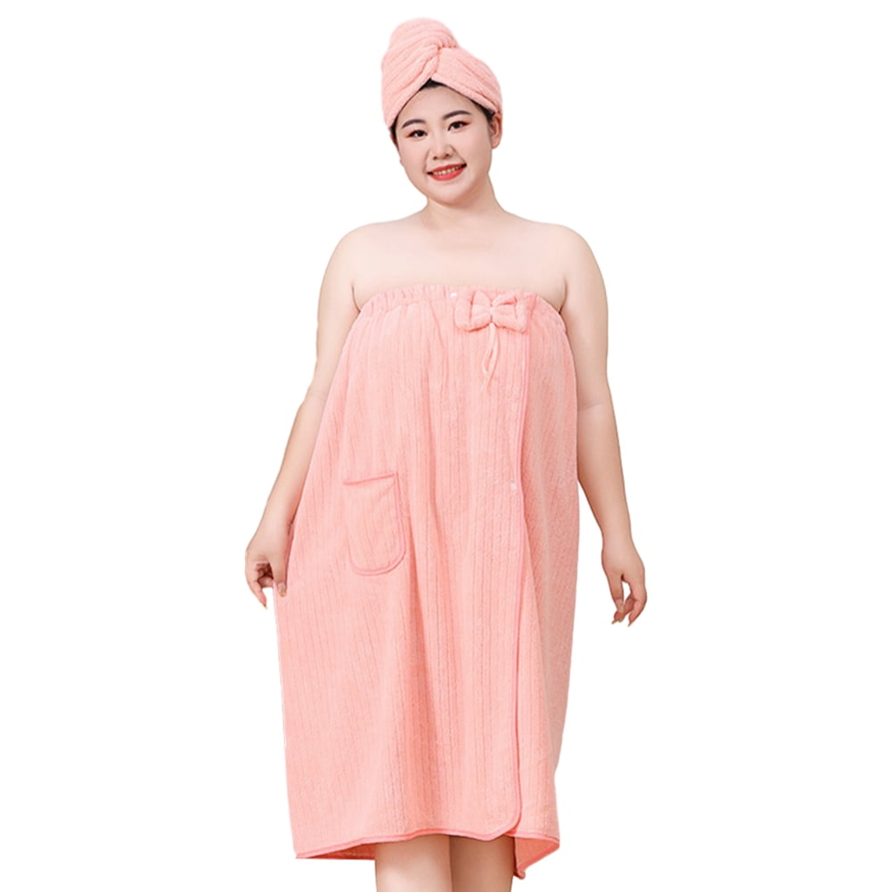 Bath Towel Wrap Women Plus Size - Adjustable Soft Microfiber Shower ...