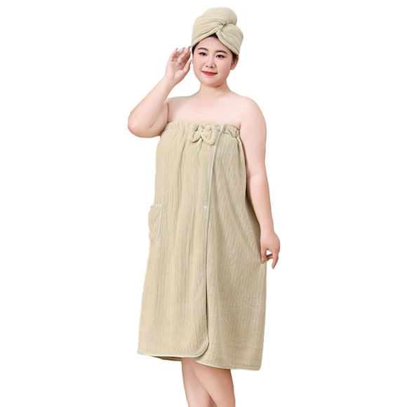 Bath Towel Wrap Women Plus Size - Adjustable Soft Microfiber Shower After Body Wraps with Hair Drying Towel Absorbent & Quick Drying for Gym Shower, Beach, Spa, Sauna