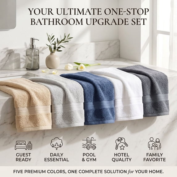 Bath Towels, 1 Piece, 100% Turkish Cotton, Super Soft, Highly Absorbent, Quick Dry, Breathable, Low Shedding Oversized Bath Towel, 35x71 Inch, for Hotel, Spa, Home & Daily Use