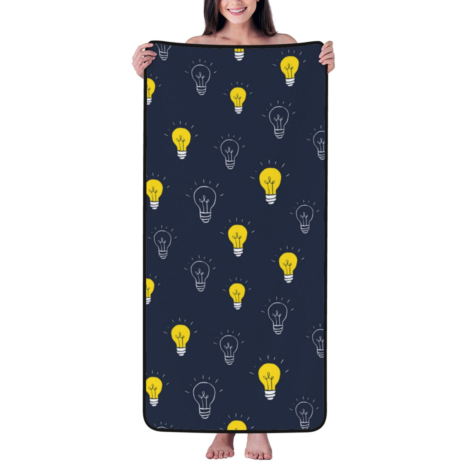 Bath Towels Bulb Shiny Pattern Highly Absorbent Towels for Bathroom