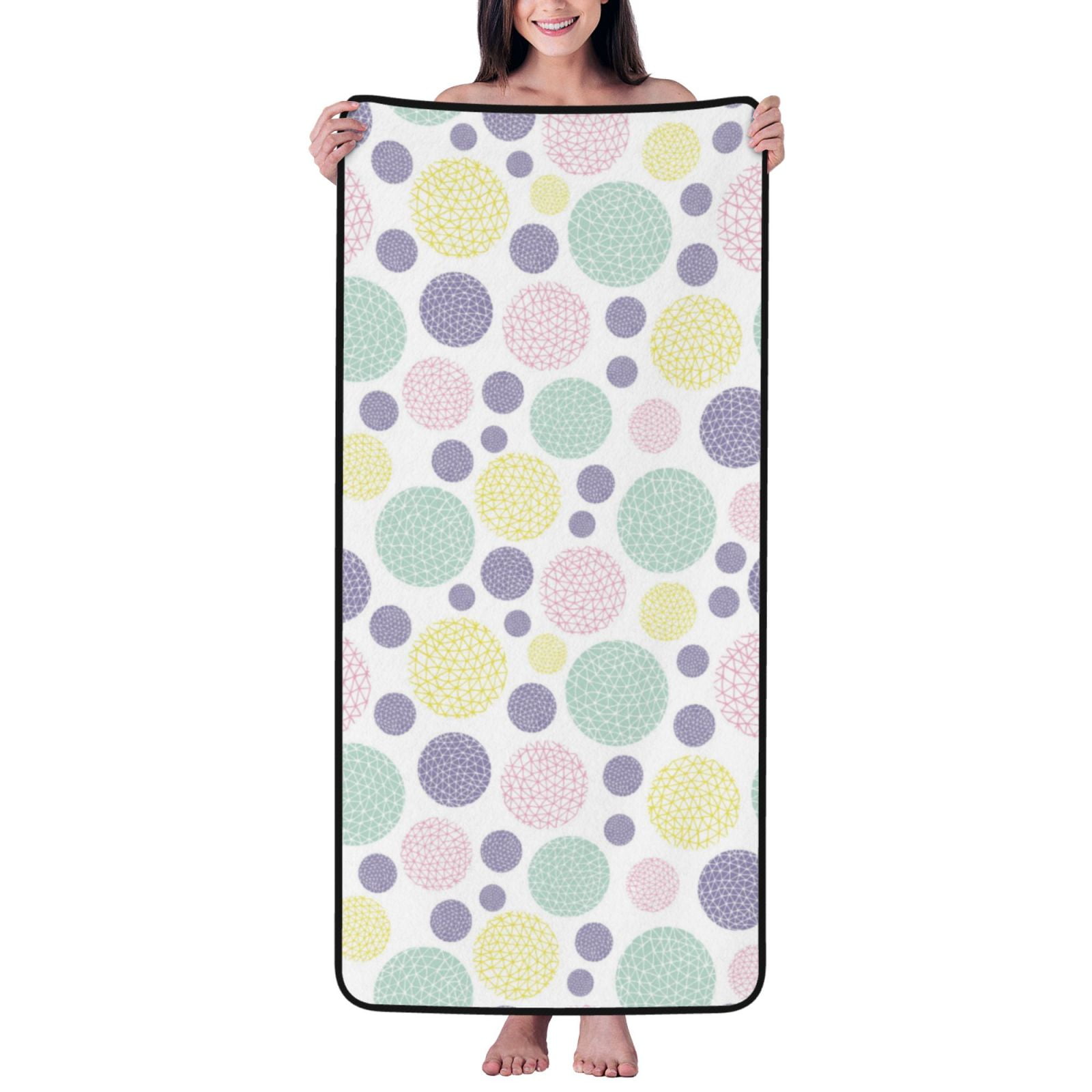 Bath Towels Colorful Spotty circular Highly Absorbent Towels for