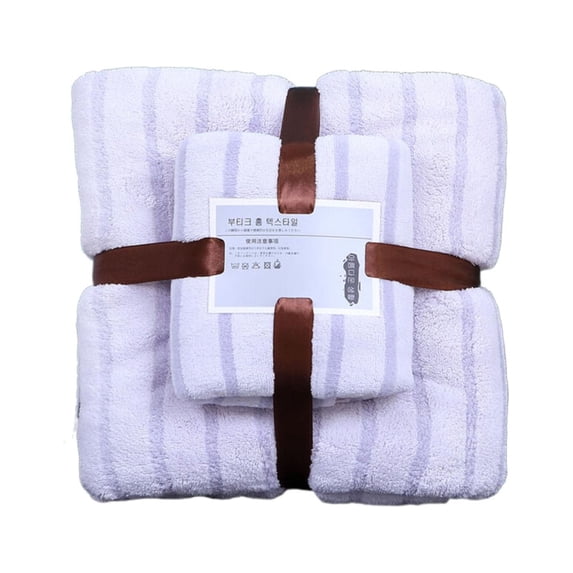 Bath Towels,Coral Velvet Microfiber Bath Towels Set,1 Bath Towels 1 Hand Towels,Absorbent Multipurpose Quick Drying Soft Body Towel for Shower Bathroom Beach Fitness Yoga Sports Spa(Purple2pc)
