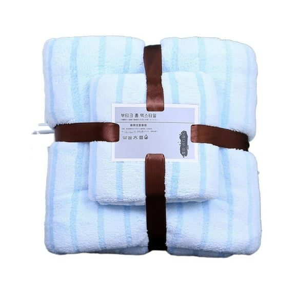 Towel Set,100% Cotton Soft Absorbent Turkish Towels for Bathroom,Towels and Washcloths,Skin Friendly,Quick Drying,Luxury Towels for Bathroom Essentials,for Daily Household Toiletries(Blue35x75cm)