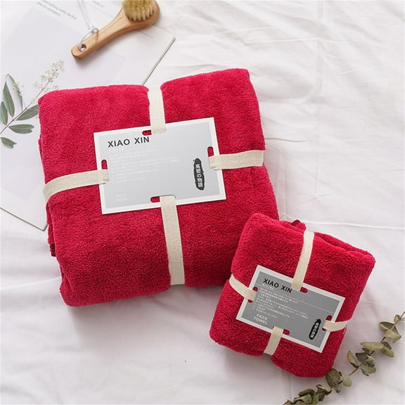 Bath Towels Cotton 2 In 1 Bath Towel And Face Towel Soft-Bath Towels Set Up to 65% off!