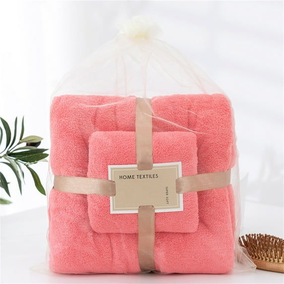 Bath Towels Cotton 2 In 1 Bath Towel And Face Towel Soft-Bath Towels Set Up to 65% off!