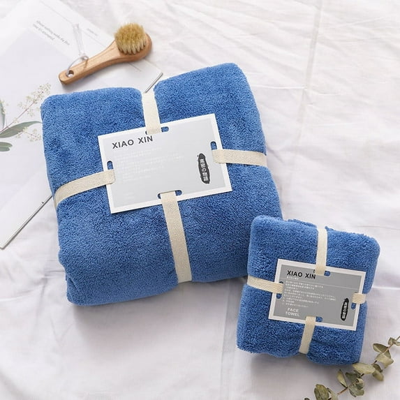 Bath Towels Cotton 2 In 1 Bath Towel And Face Towel Soft-Bath Towels Set Up to 65% off!