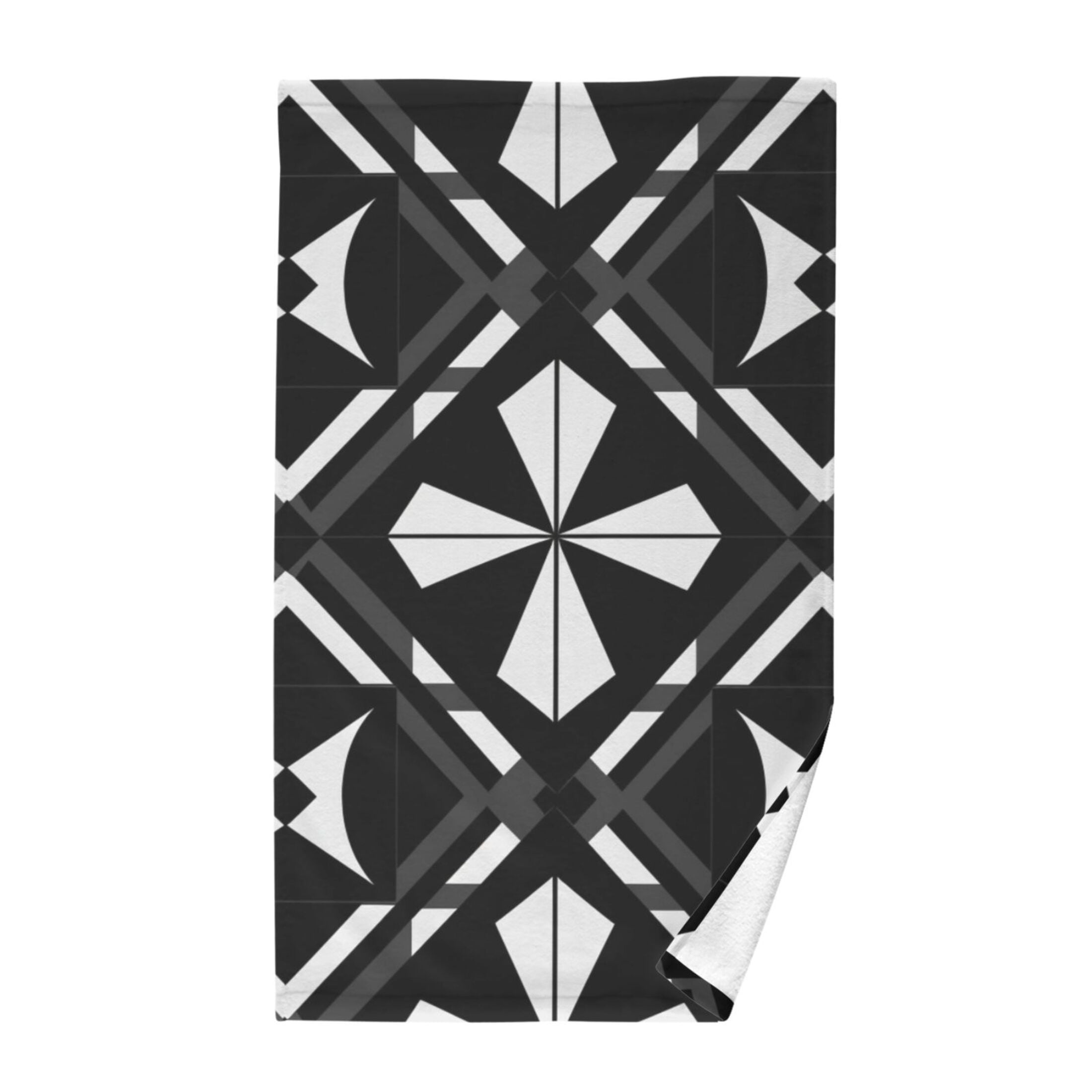 Black And White Geometric Bath Towels