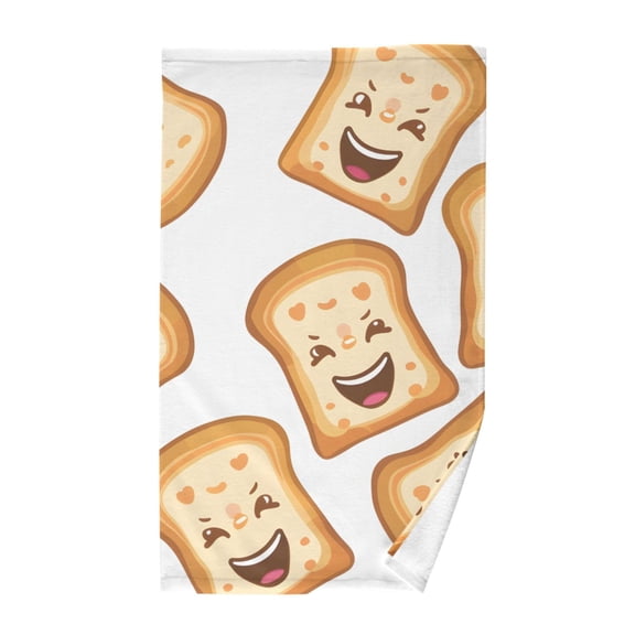 Bath Towels Cotton Face Towel Soft Absorbent Quick Dry for Bathroom 16"x28" Cute Funny Sliced Toast Bread