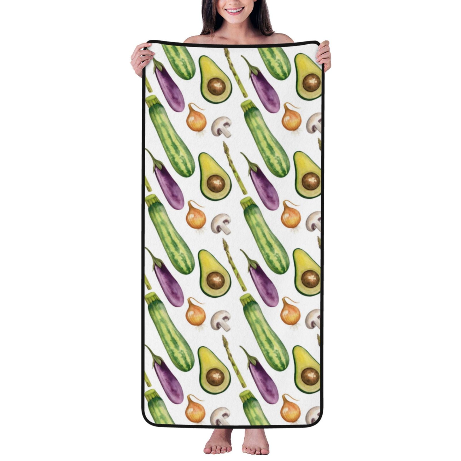Bath Towels, Cucumber avocado eggplant Highly Absorbent Towels for