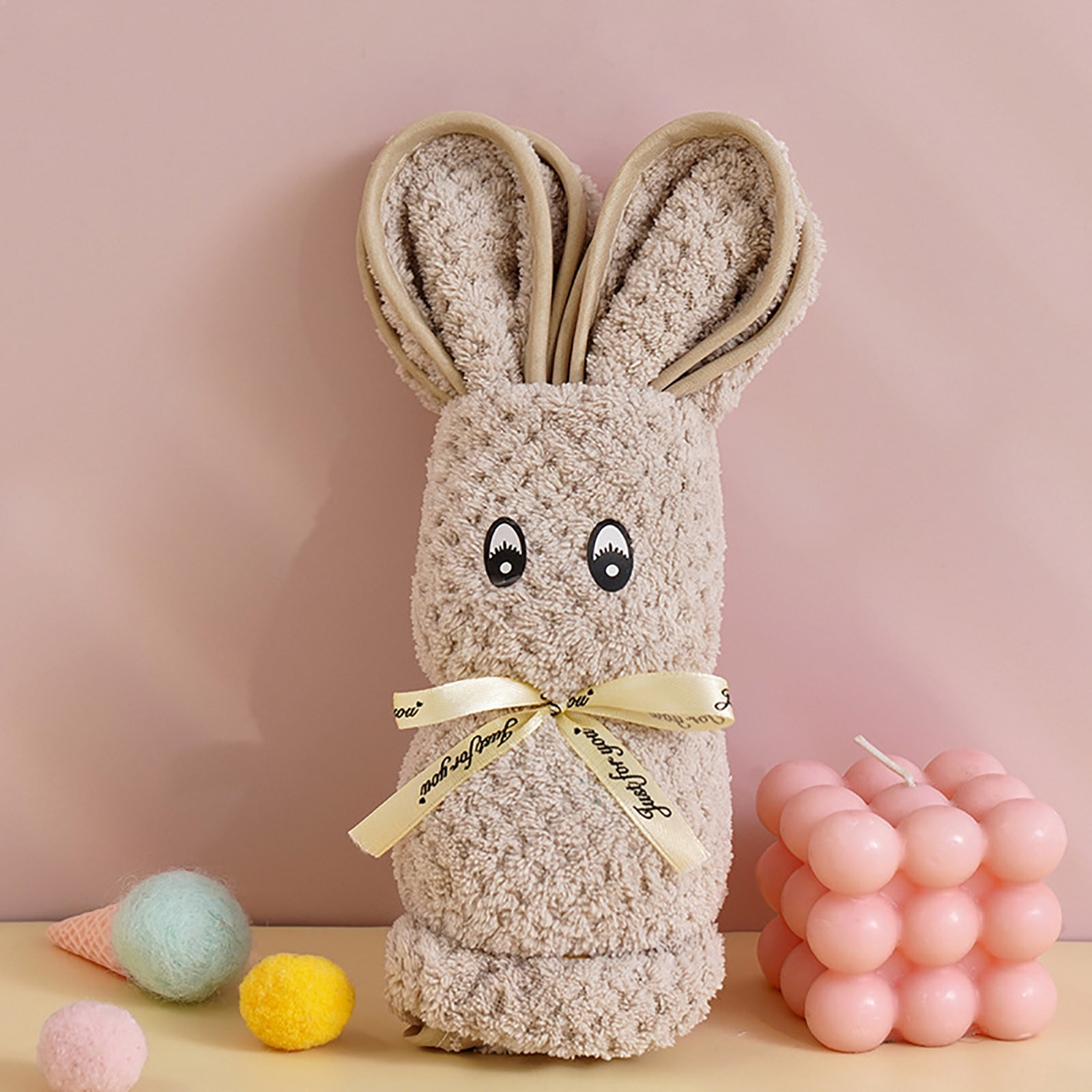 Bath Towels Cute Bunny Cotton Soft Coral Fleece Decorative Towel for ...