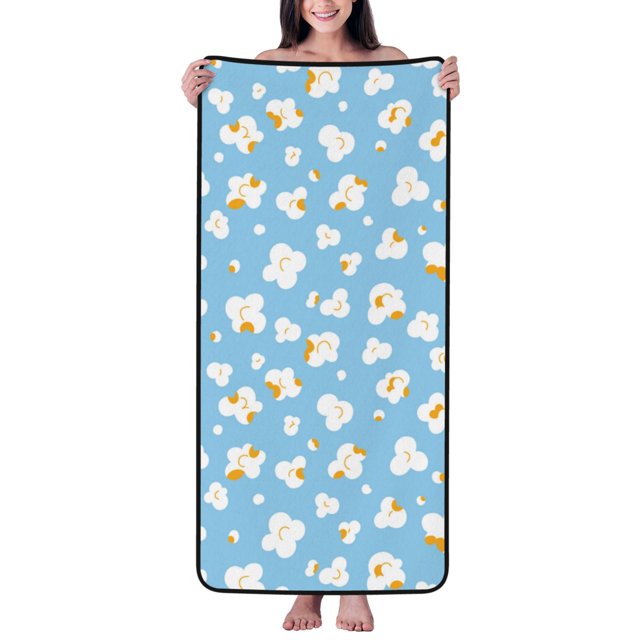 Bath Towels, Cute Popcorn Highly Absorbent Microfiber Towels for