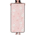 Bath Towels, Cute Rabbit Flower Pink Highly Absorbent Microfiber Towels
