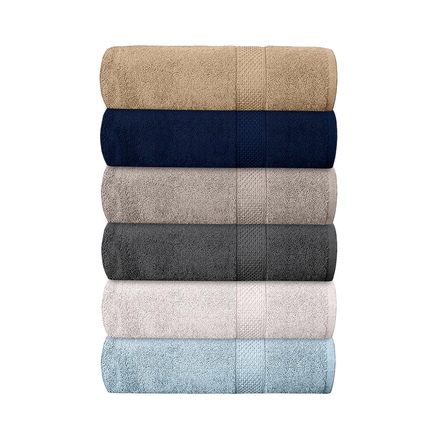 Bath Towels Dream Craft (Multi-color) Pack of 6 (24" x 48")
