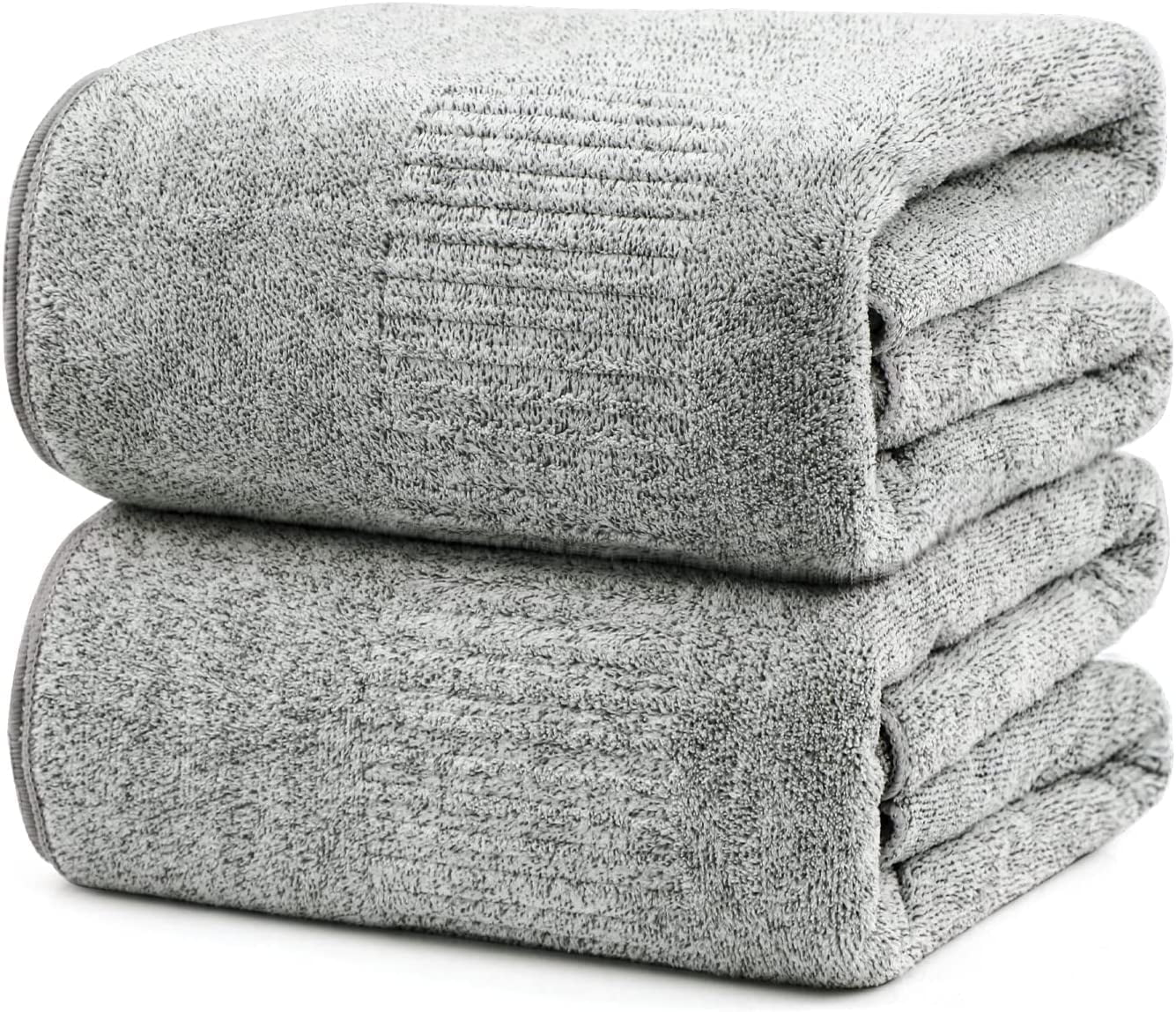 Bath Towels, Extra Absorbent & Quick Drying Towels for Bathroom, Viscose Made from Bamboo Soft Bath Sheet (35 x 63inch), Premium Towel 2 Count SEISSO