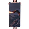 Bath Towels, Fire Breathing Dragon Twilight Highly Absorbent Towels for