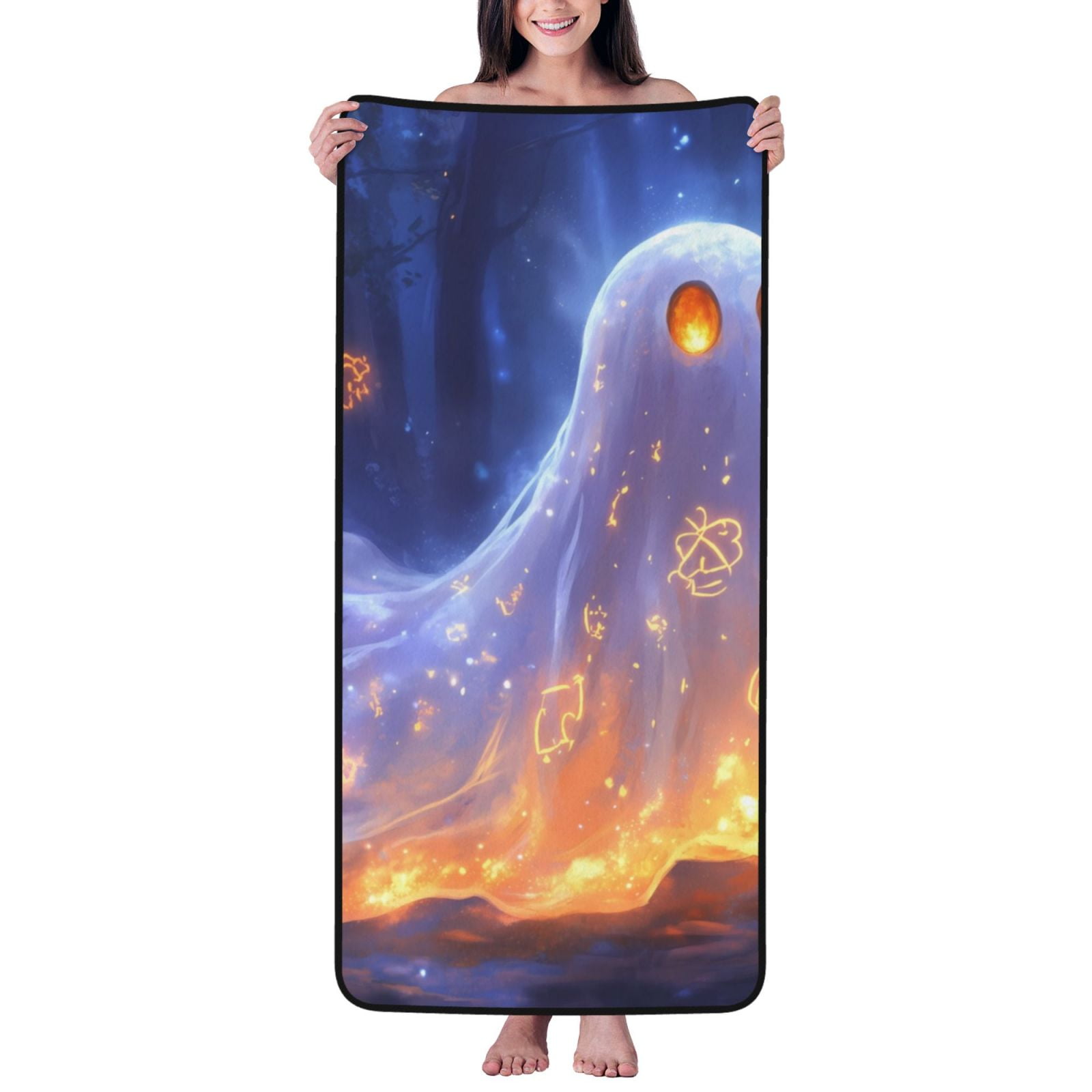 Bath Towels, Halloween Glowing Ghost Highly Absorbent Towels for