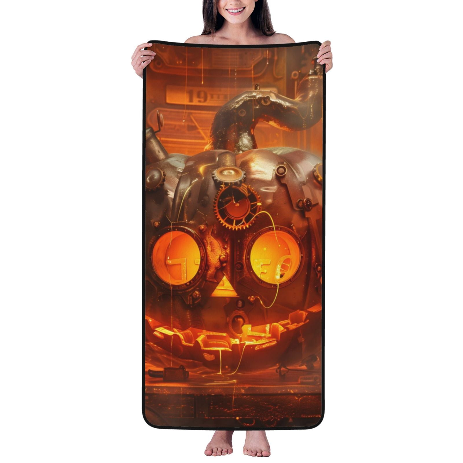 Bath Towels, Halloween Mechanical Pumpkin Highly Absorbent Towels for ...