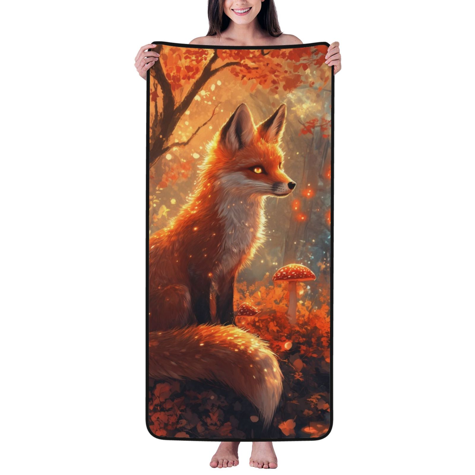 CafePress Fox 30x60 Inch Super Soft & Absorbent Beach Towel - Large Pool Towel With Fun Design
