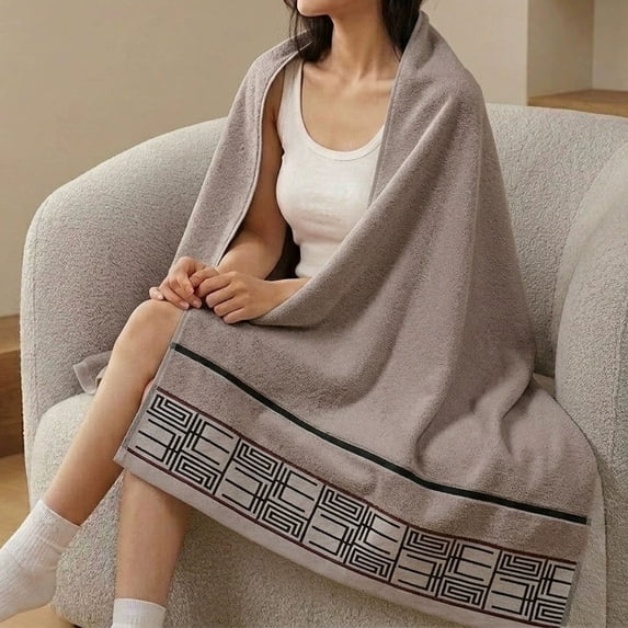 Bath Towels, Oversized 100% Cotton Towel for Adults, Highly Absorbent Quick-Dry Bath Sheet, Extra Large Shower Towel for Home and Gym, Soft Daily Use Towel 70x140cm for Unisex