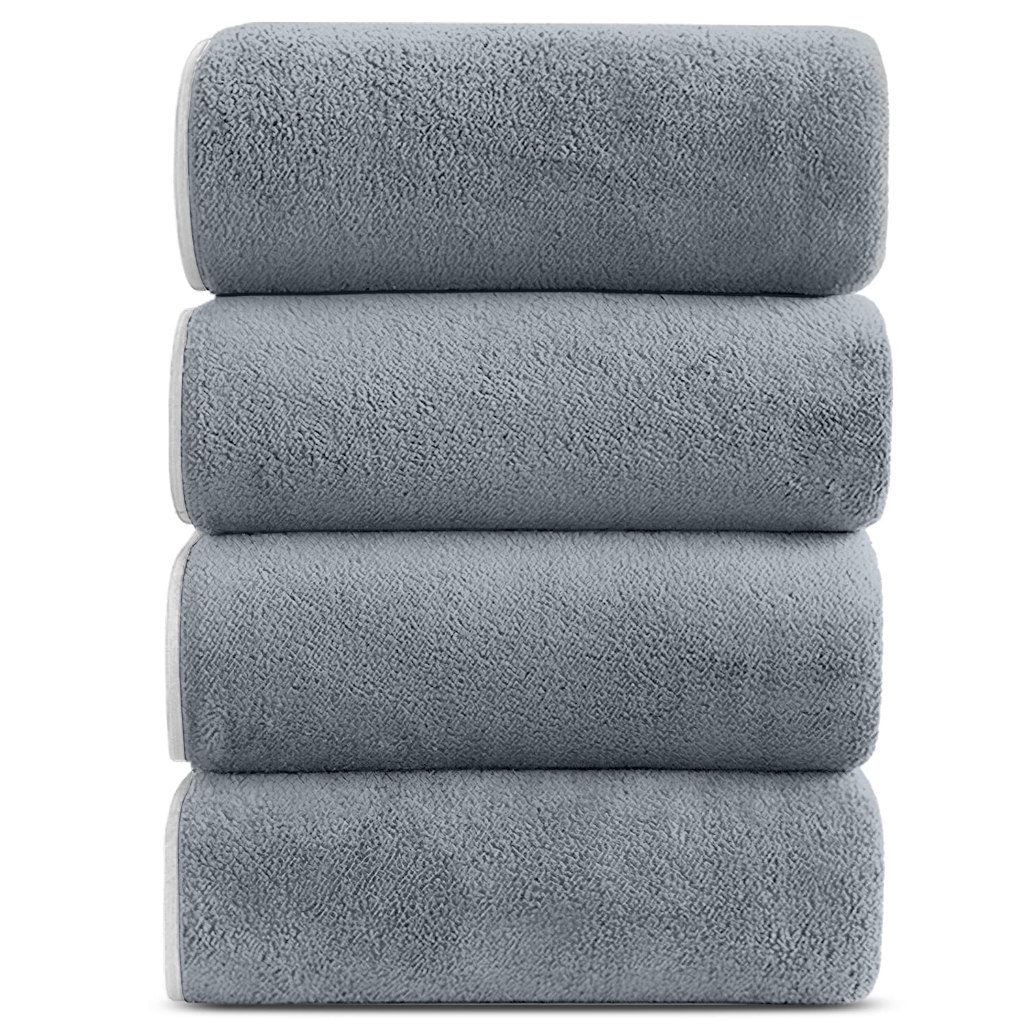 Bath Towels Pack of 4, Larger & Light Bath Towels 28 x 55 Inches, 100% Microfiber Super Soft and Highly Absorbent, Bath Sheets Quicker to Dry, Perfect Bathroom Towels for Daily Use