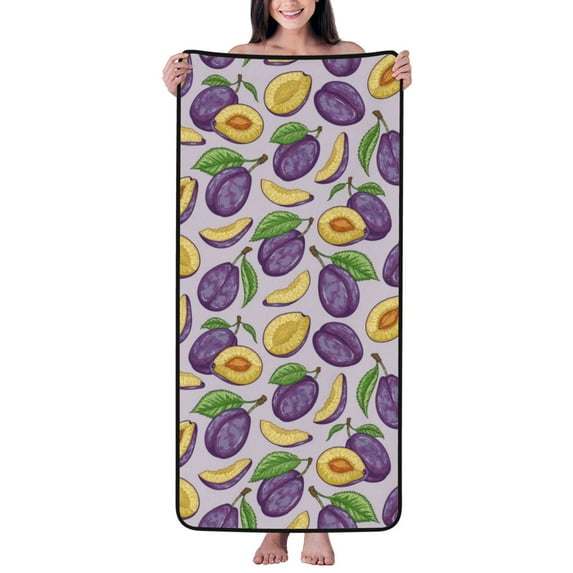 Bath Towels, Plum Highly Absorbent Towels for Bathroom - Quick Drying Microfiber Bath Sheet Turkish Bath Towel for Bathroom Hotel Sport Yoga SPA Gym