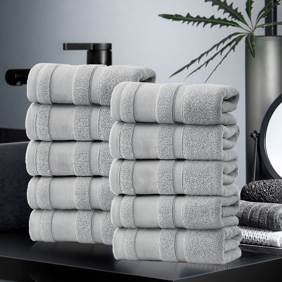 Bath Towels Set Of 10 Soft Absorbent Quick Dry Family Pack Bathroom Towels Fast Dry Durable Soft Touch Multi Use Lint Free Essential For Bathroom Spa Hotel Travel Home Dorm Men Women