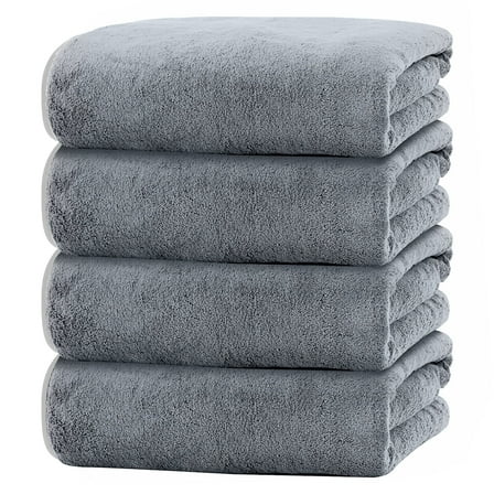 Bath Towels Set of 4, Large 28"x 55" Bath Towels Highly Absorbent & Quick Dry, 100% Microfiber Bath Sheets, Soft Luxurious Towels for Bathroom Spa Hotel Gym