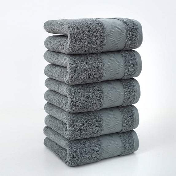 Bath Towels Set, 5-piece Absorbent Cotton, Soft and Thick Spa Quality, Quick-drying Bathroom Essentials, Reinforced Hem for Durability, Topliu