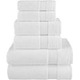 thumbnail image 1 of 100% Turkish Carde Cotton 6 Piece Towel Set, 620 GSM Towels for Bathroom, Super Soft 2 Bath Towels 2 Hand Towels 2 Washcloths, White, 1 of 7