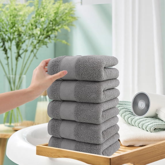 Bath Towels Set, Soft Absorbent Cotton, Hygienic Quick-dry Design, Easy-care Machine Washable, Spa Bathroom Essentials, Topliu