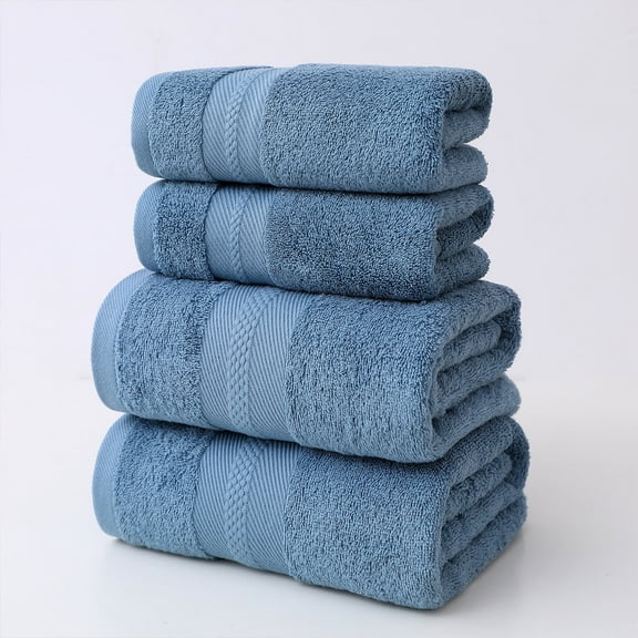 Bath Towels Set, Soft Absorbent Polyester, Quick-dry Bathroom Towels, Spa and Pool Essentials, Double-stitched Edges for Durability, Topliu