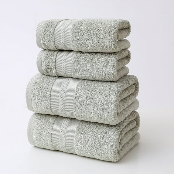 Bath Towels Set of 4,2 Bath Towels,2 Hand Towels,600 GSM 100% Cotton High Absorbent Quick Dry Purple Bath Sheets for Bathroom,Gym,Hotel