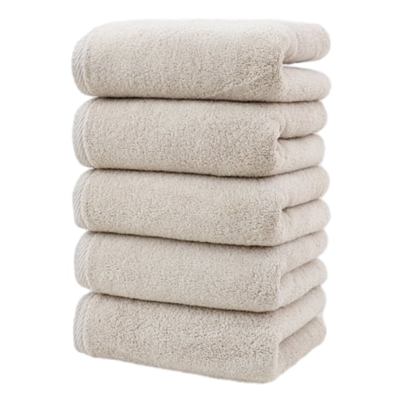 Bath Towels Set of 5 100% Cotton Terry 13.8" x 30.7" Quick Dry, Soft & Highly Absorbent – Towels for Bathroom, Gym, Pool & Daily Use