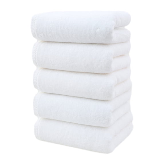 Bath Towels Set of 5 100% Cotton Terry 13.8" x 30.7" Quick Dry, Soft & Highly Absorbent – Towels for Bathroom, Gym, Pool & Daily Use