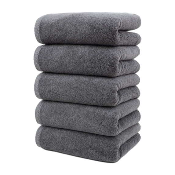Bath Towels Set of 5 100% Cotton Terry 13.8" x 30.7" Quick Dry, Soft & Highly Absorbent – Towels for Bathroom, Gym, Pool & Daily Use