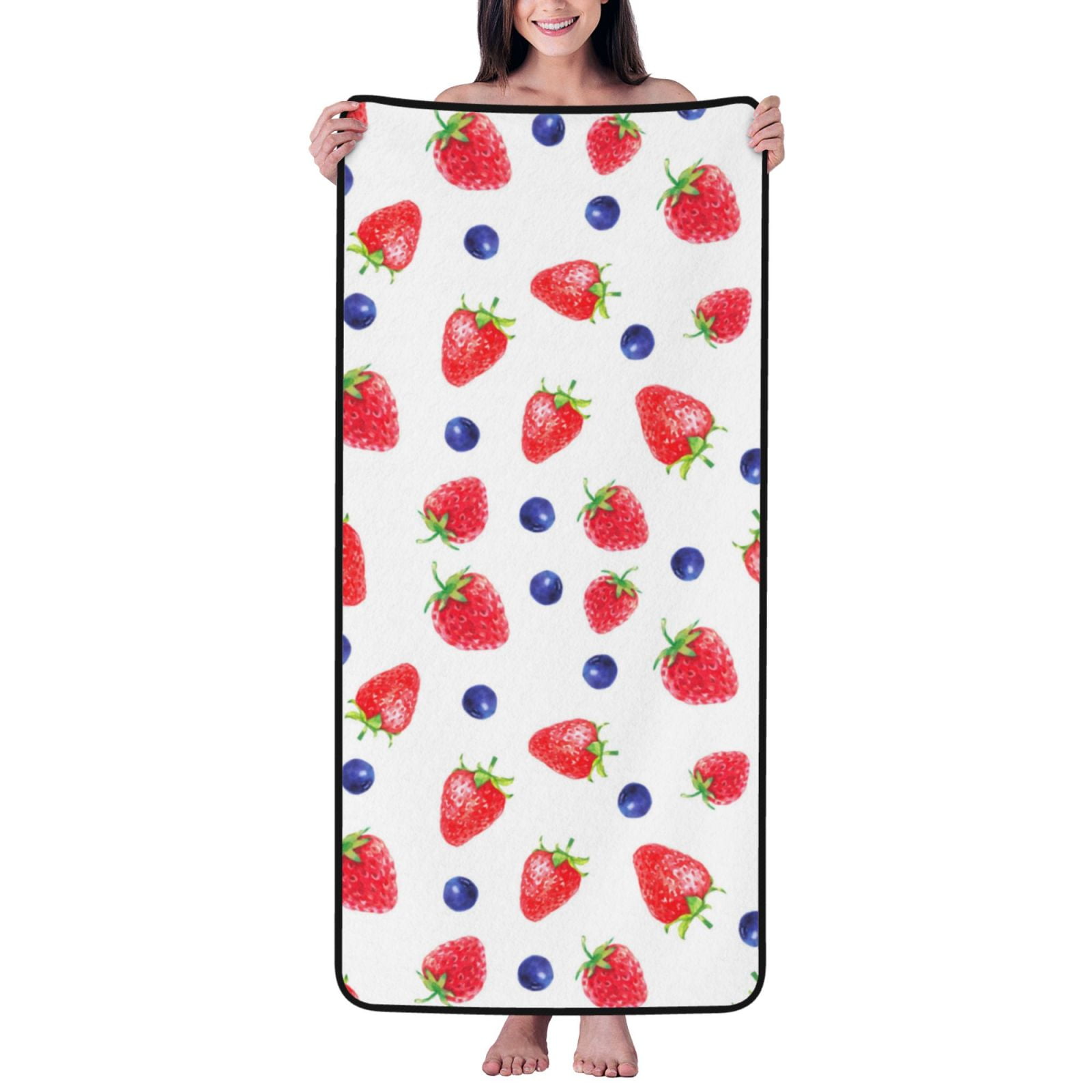 Bath Towels, Strawberry blueberry Highly Absorbent Towels for Bathroom