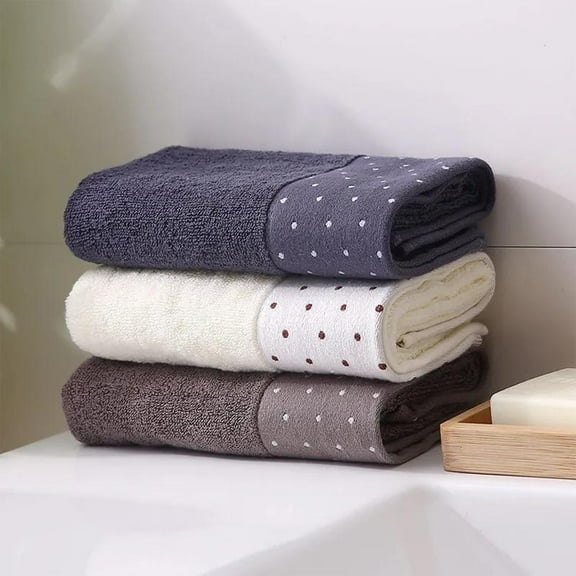 Bath Towels, Thickened Water-absorbent Face & Body Towel, 74x34cm Large Size in Blue, Brown, White, Quick-dry & Gentle on N for Daily Shower, Gym, and Spa Use at Home,Vsgery