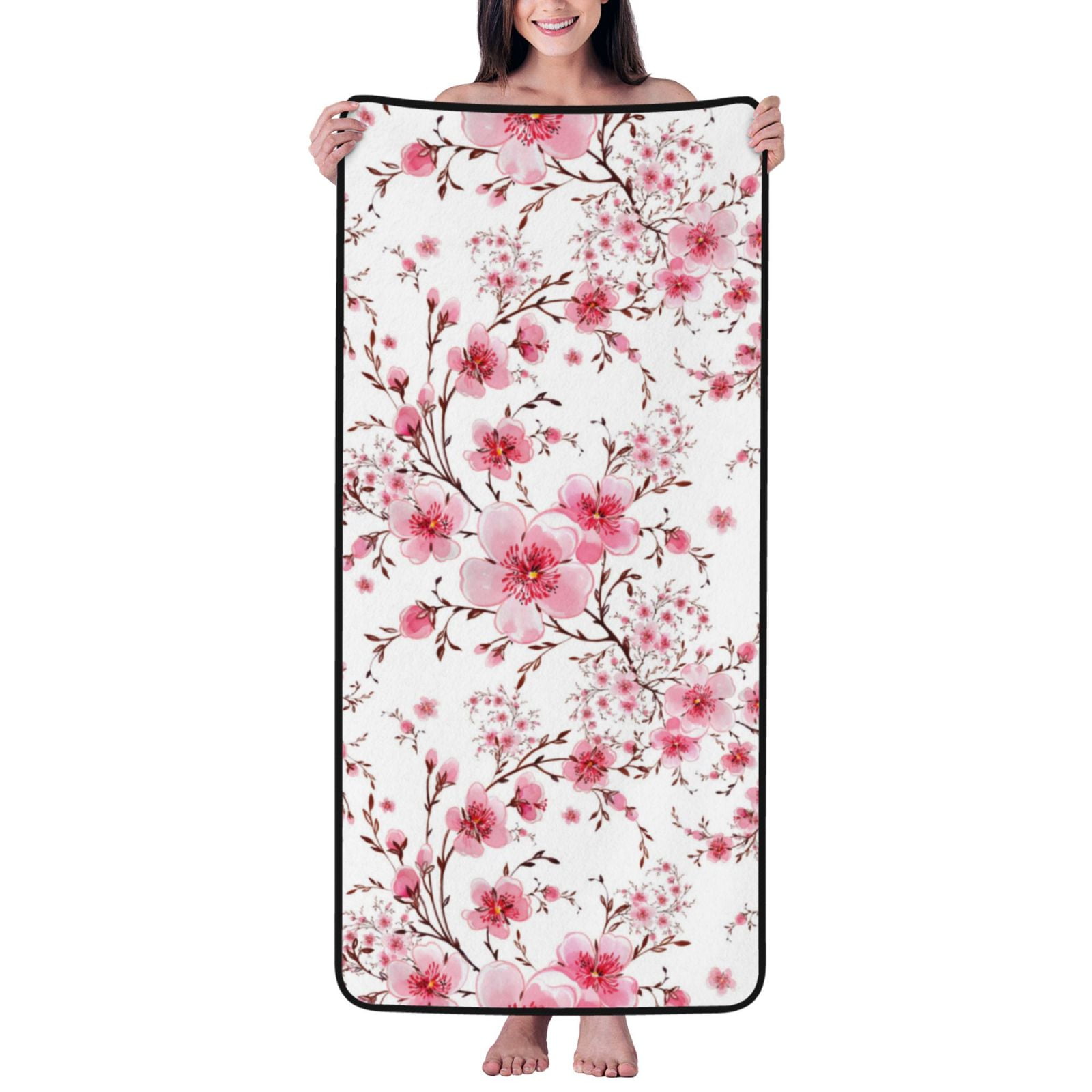 Bath Towels, blooming pink berry blossoms Highly Absorbent Towels for