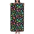 Bath Towels for Bathroom, Trendy rainbow Leopard black Soft Highly