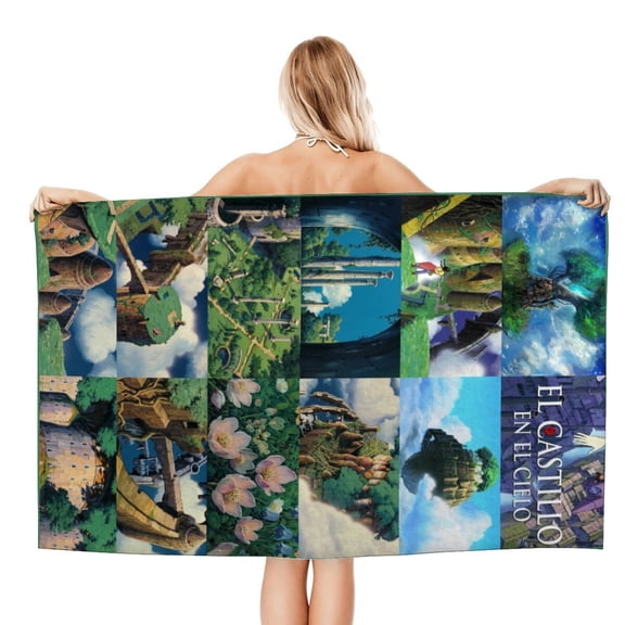 Bath Towels for Laputa: Castle in the Sky Beach Towel Kids Boys Girs Gifts Soft & Absorbent for Bathroom Camping Vacation Travel 20×40 inch