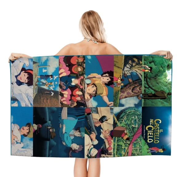 Bath Towels for Laputa: Castle in the Sky Beach Towel Kids Boys Girs Gifts for Bathroom Travel Camping Vacation Soft & Absorbent 20×40 inch