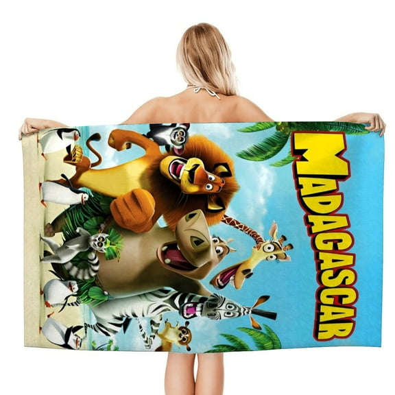 Bath Towels for Madagascar A Little Wild Beach Towel Kids Girs Boys Gifts Soft & Absorbent for Bathroom Travel Camping Vacation 31.5×63 inch