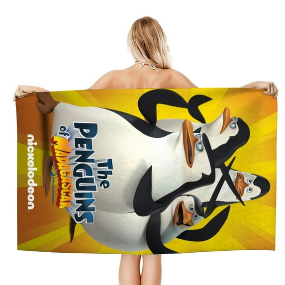 Bath Towels for The Penguins of Madagascar Beach Towel Kids Boys Girs Soft & Absorbent Gifts for Bathroom Travel Camping Vacation 31.5×63 inch