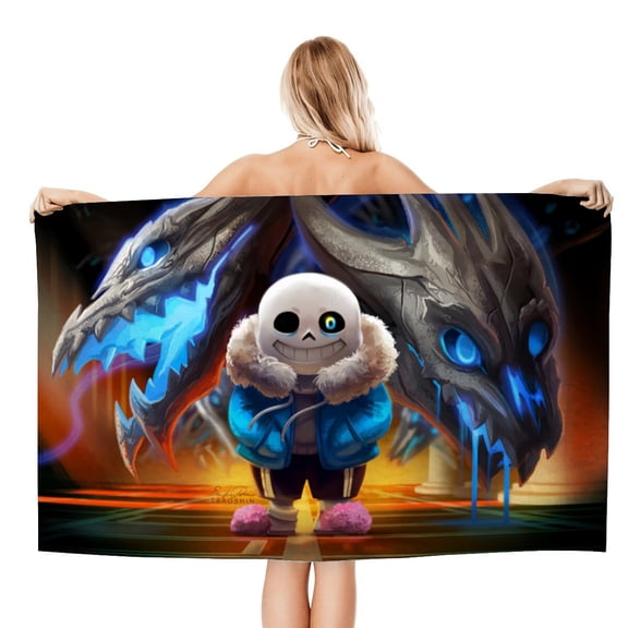 Bath Towels for Undertale Beach Towel Kids Boys Girs Gifts for Bathroom Travel Camping Vacation Soft & Absorbent 20×40 inch