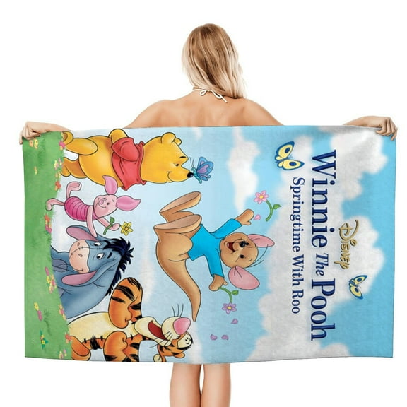 Bath Towels for Winnie-the-Pooh Beach Towel Kids Boys Girs Gifts for Bathroom Travel Camping Vacation Soft & Absorbent 27.5x55 inch