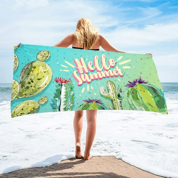 FAMTKT Microfiber Beach Towel Super Lightweight Colorful Bath Towel Sandproof Beach Blanket Multi-Purpose Towel for Travel Swimming Pool 30x60 Inch