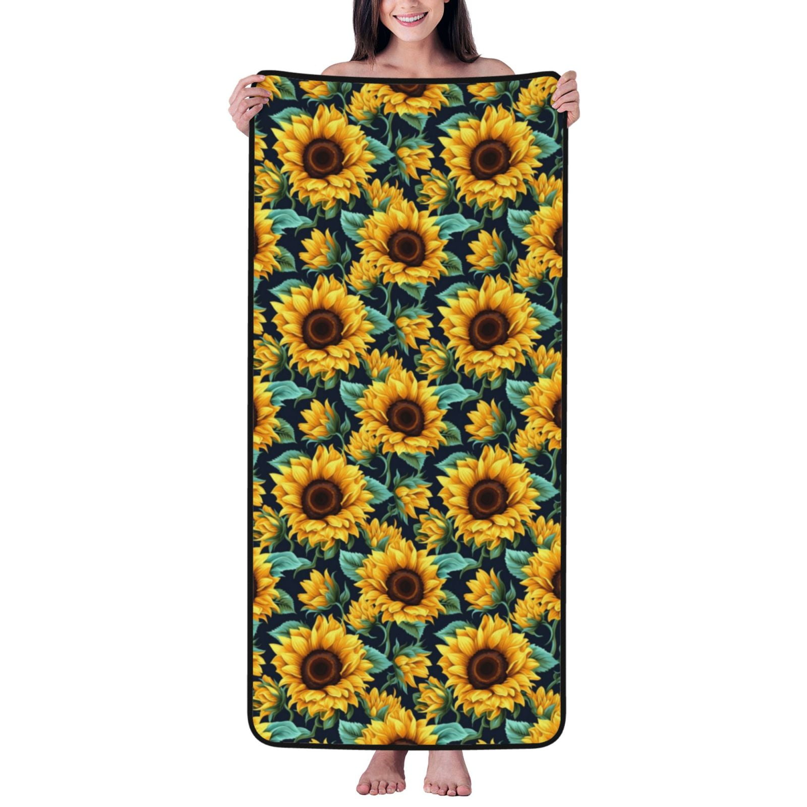 Bath Towels, vintage Sunflowers Aesthetic cute Highly Absorbent Towels for Bathroom, Coral ...