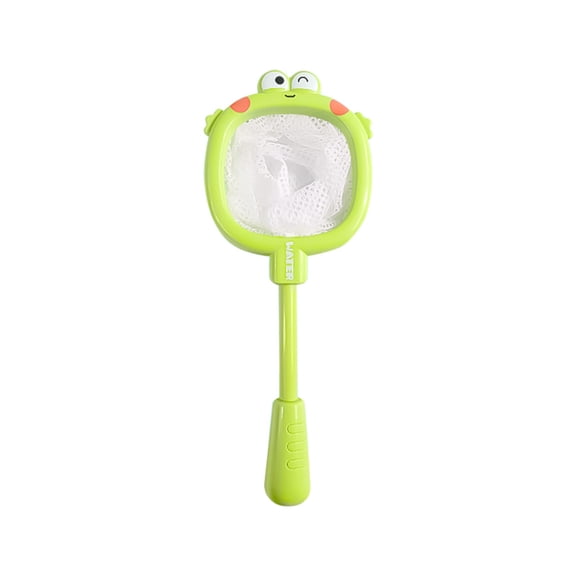 Bath Toy 1 Pc Frog Animal Fishing Net, Bathroom Pool Water Play Accessory for Scooping Toys (Green)
